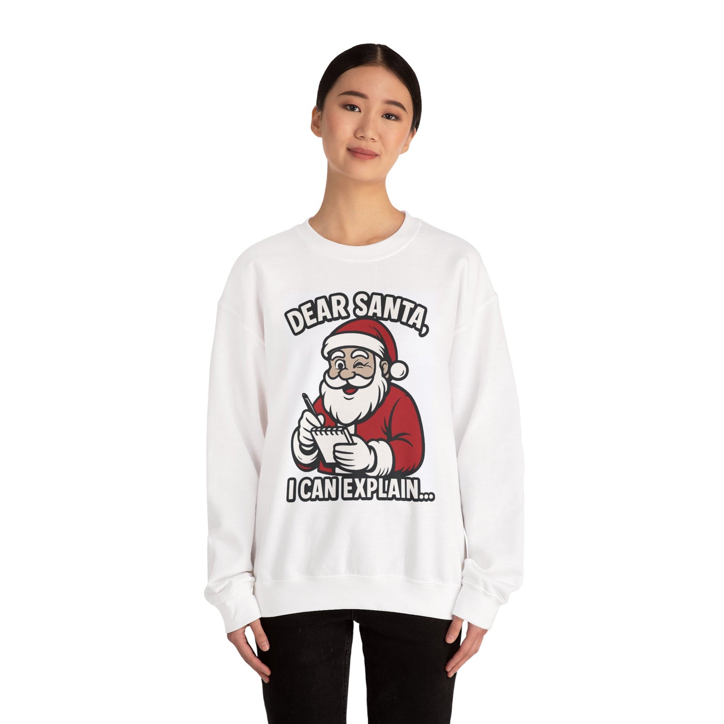 Weihnachts-Sweatshirt – „Dear Santa, I Can Explain“